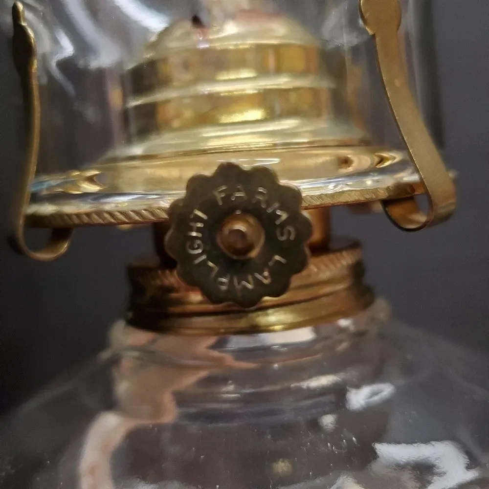 Vintage Lamplight Farms Clear Glass Hurricane Oil Lamp New Wick